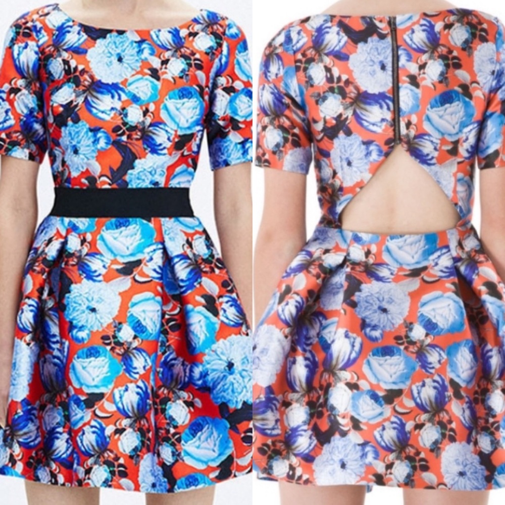 NWT SACHIN & BABI Floral Cutout Dress 8